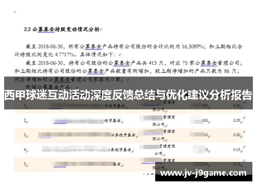 西甲球迷互动活动深度反馈总结与优化建议分析报告