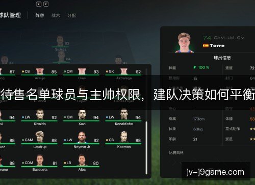 待售名单球员与主帅权限，建队决策如何平衡